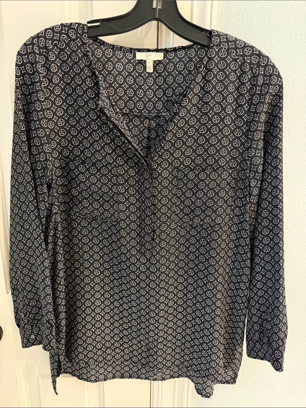 Joie Black & White Geometric Print Long-Sleeve Tunic